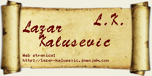 Lazar Kalušević vizit kartica